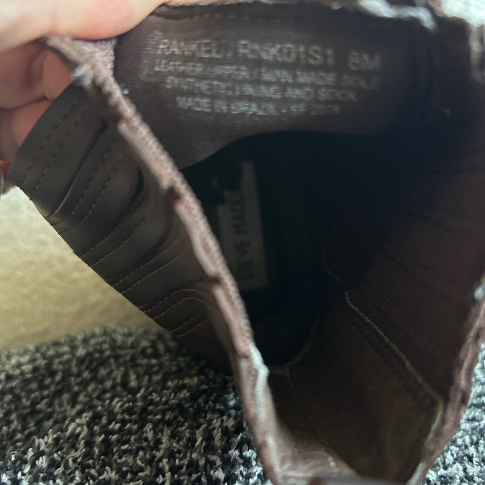 Steve Madden Brown Rankel Leather Lug Boots - Picture 13 of 14